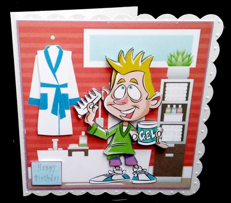 Hair Gel Boy - decoupage by Diane  Hitchcox
