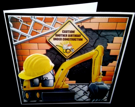 Under Construction - Digger by Diane  Hitchcox