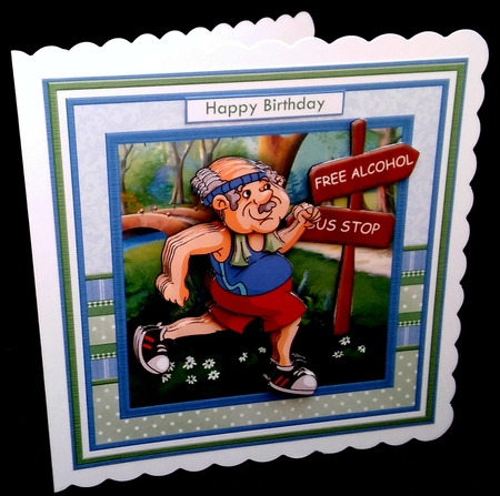 JOGGING HUMOUR MALE 7.5 Decoupage & Insert Mini Kit for a Runner by Diane  Hitchcox
