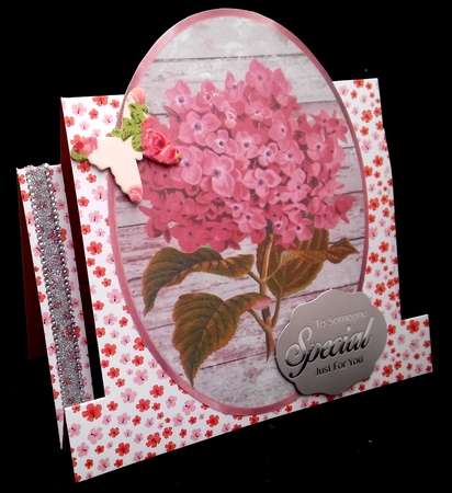 two pretty toppers with wood of pink roses & flowers by Diane  Hitchcox