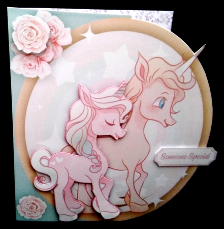 Over The Edge , Beautiful Unicorn Couple by Diane  Hitchcox