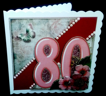 Add On for Vintage Easel 80th Birthday Card Kit 1178 by Diane  Hitchcox