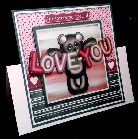 Valentine bear loves you by Diane  Hitchcox