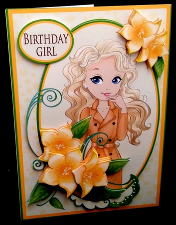 Birthday Girl Blonde A5 Card Front Minikit by Diane  Hitchcox