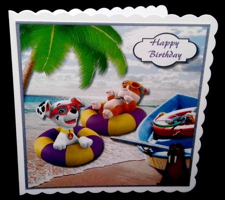 Paw patrol on the beach by Diane  Hitchcox