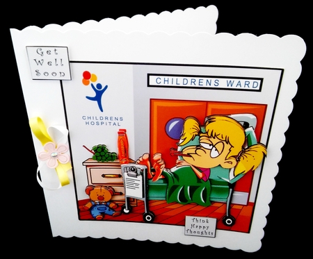 Sending Hugs Get Well Girl - Decoupage by Diane  Hitchcox