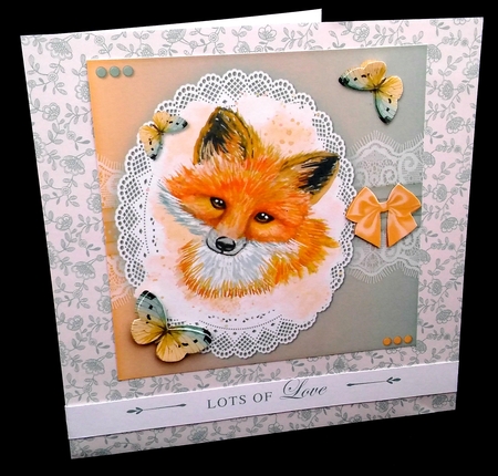 Fox and Butterflies by Diane  Hitchcox