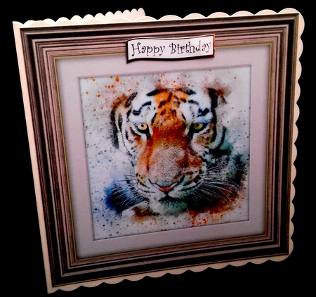 Tiger  8x8 Card Front / Topper by Diane  Hitchcox