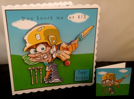 You Knock Me For Six - Decoupage by Diane  Hitchcox