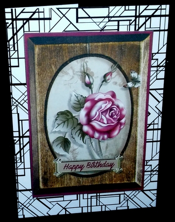 Wood Frame Series Card - Forgotten Rose by Diane  Hitchcox