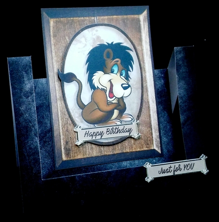 Wood Frame Series Card - Lion  by Diane  Hitchcox