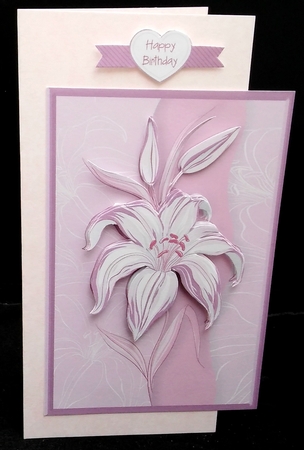  Beautiful Iris Card Topper - Pink by Diane  Hitchcox