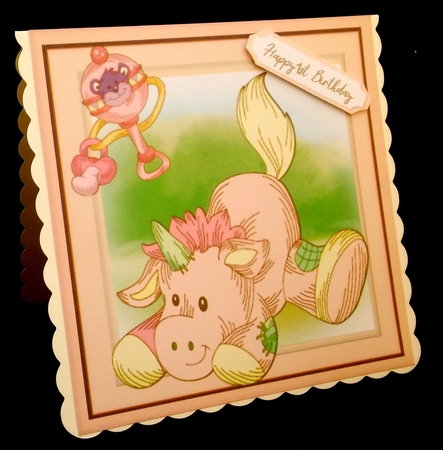 Cute Peach Baby Unicorn 2 by Diane  Hitchcox