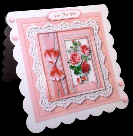 Pink Roses and Side Bow by Diane  Hitchcox