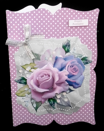 Blue Rose Shaped Card Topper by Diane  Hitchcox