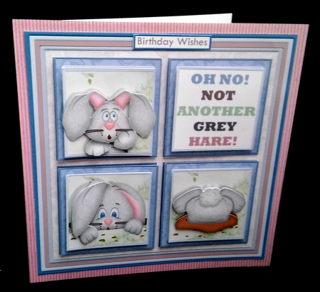 NOT ANOTHER GREY HARE 7.5 Humorous Quick Layer Card Mini Kit by Diane  Hitchcox