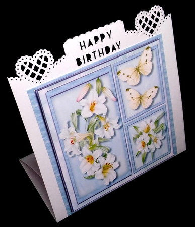 White Lillies and Butterflys  by Diane  Hitchcox