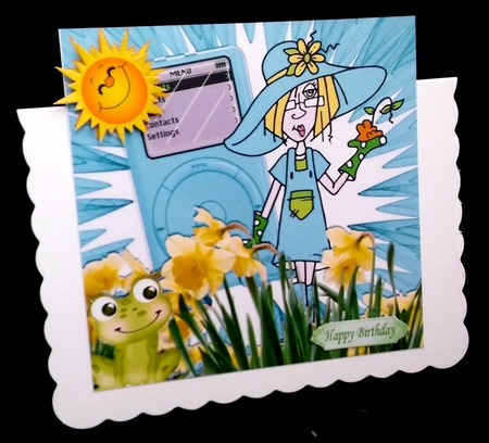 Nothing like a spot of gardening with my mp3 player & daffs 8x8 (turq) by Diane  Hitchcox