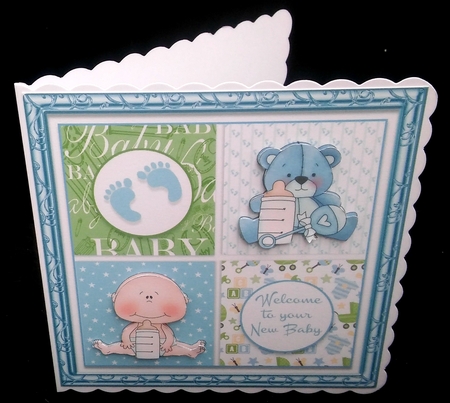 Baby Boy Squares - Card Topper by Diane  Hitchcox
