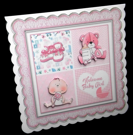 Baby Girl Squares - Card Topper by Diane  Hitchcox