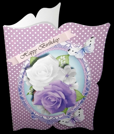 Beautiful lilac Roses in a Gilded  frame  by Diane  Hitchcox