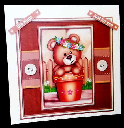 Bear cub in a flowerpot by Diane  Hitchcox