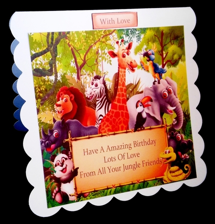 Jungle Friends Birthday 8x8 by Diane  Hitchcox