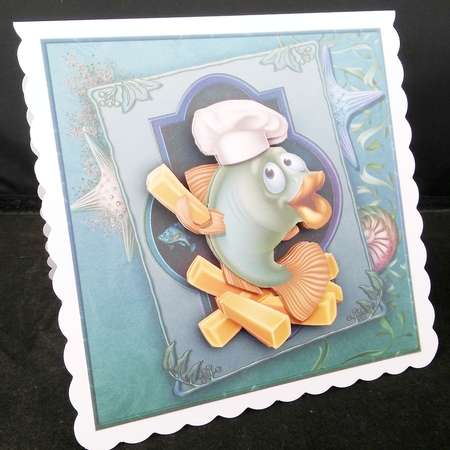 FISH AND CHIPS Humorous 7.5 Decoupage & Insert Mini Kit Various Occasions by Diane  Hitchcox