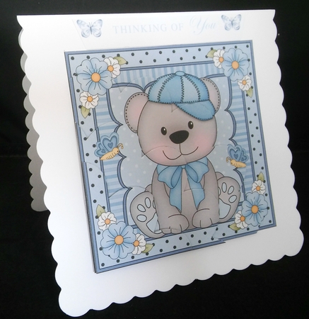 Cute Little Bear Shell Edged Corner Side Stacker by Diane  Hitchcox
