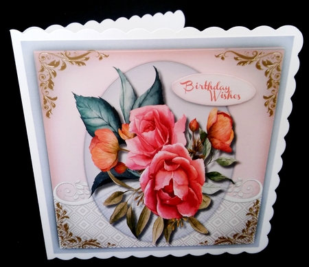 Beautiful Boho roses on lace mat  by Diane  Hitchcox
