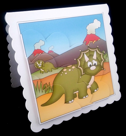 Cute Dinosaur Shell Edged Corner Side Stacker by Diane  Hitchcox