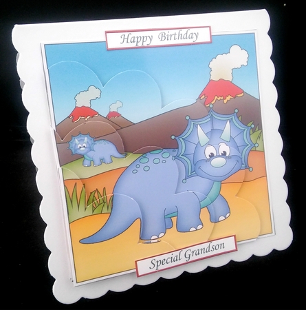 Cute Dinosaur Shell Edged Corner Side Stacker by Diane  Hitchcox