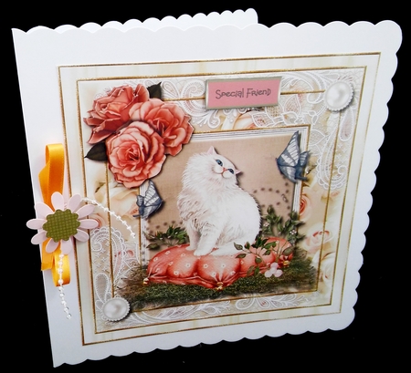 Cat on a Pillow Card Topper 2 by Diane  Hitchcox