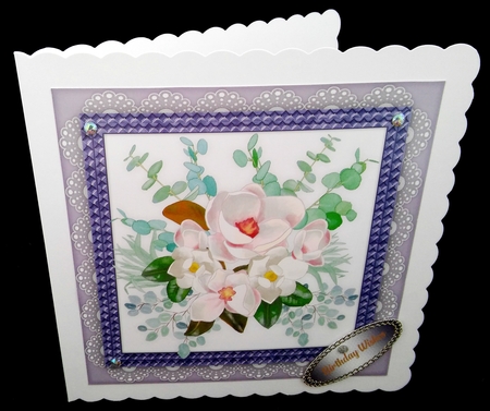 Beautiful Magnolias on a Double Rope Frame by Diane  Hitchcox