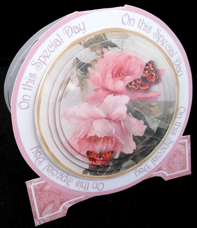 Butterfly Roses 3D Circle Card with Toppers & Envelope Mini Kit by Diane  Hitchcox