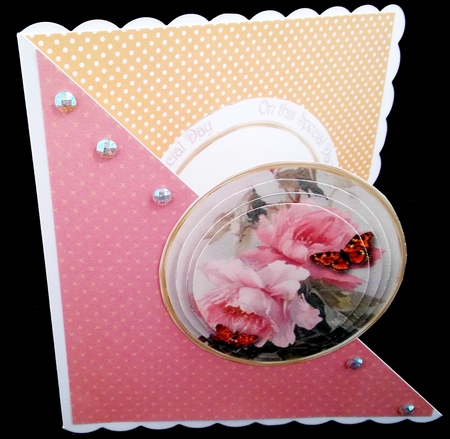 Butterfly Roses 3D Circle Card with Toppers & Envelope Mini Kit by Diane  Hitchcox