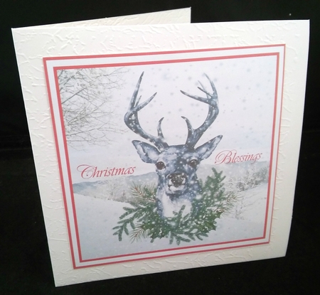 Christmas Deer with Snow x 4 Images by Diane  Hitchcox
