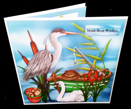 Male card Topper Gone Fishing by Diane  Hitchcox