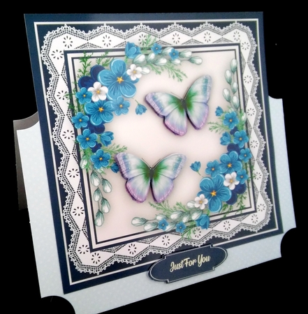 Blue Rapsody On Lace  by Diane  Hitchcox