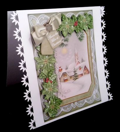 Winter Pub Across the Miles 7x5in Fancy Lace Step by Step by Diane  Hitchcox