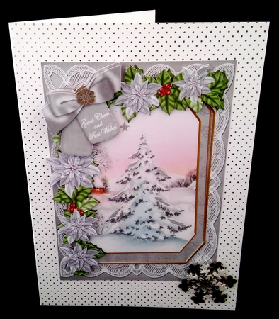 Snow Tree Good Cheer 7x5in Fancy Lace Step by Step by Diane  Hitchcox