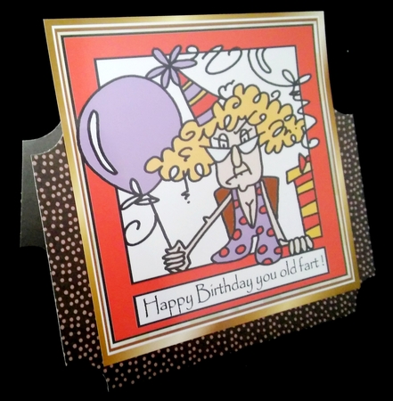 Friend Happy Birthday you old fart with balloons (red) 8x8 by Diane  Hitchcox