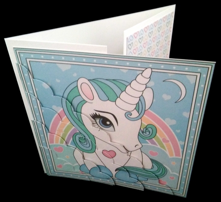 Cute Little Unicorn Scalloped Corner Stacker by Diane  Hitchcox