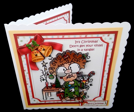 8x8 Gertrude gets her tinsel in a tangle mini kit by Diane  Hitchcox