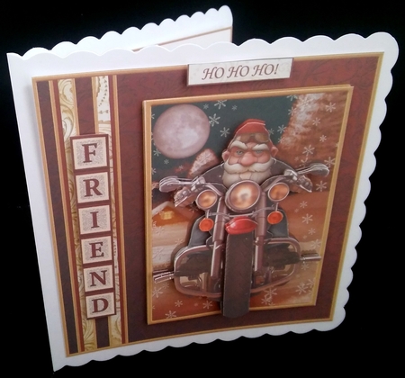 CHRISTMAS BIKER Humorous 7.5 Decoupage & Insert Kit by Diane  Hitchcox