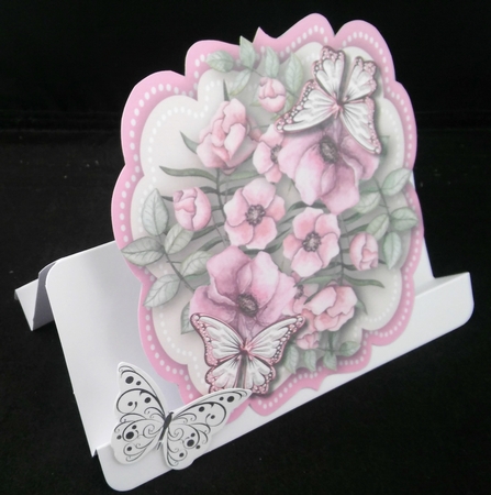 Pink Roses  and Butterflys by Diane  Hitchcox