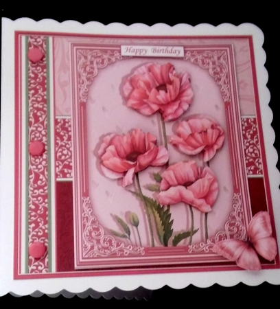 PINK POPPIES All Occasions 7.5 Decoupage & Insert Mini Kit by Diane  Hitchcox