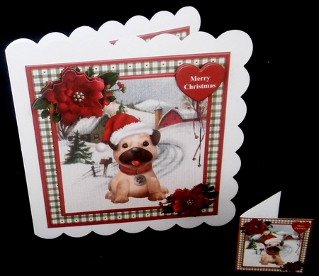 Christmas pug mini kit & decoupage by Diane  Hitchcox