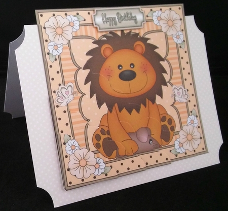 Cute Little Lion Scalloped Corner Stacker by Diane  Hitchcox