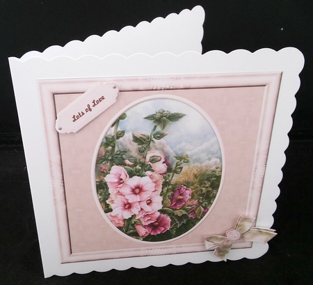 Vintage Hollyhocks by Diane  Hitchcox
